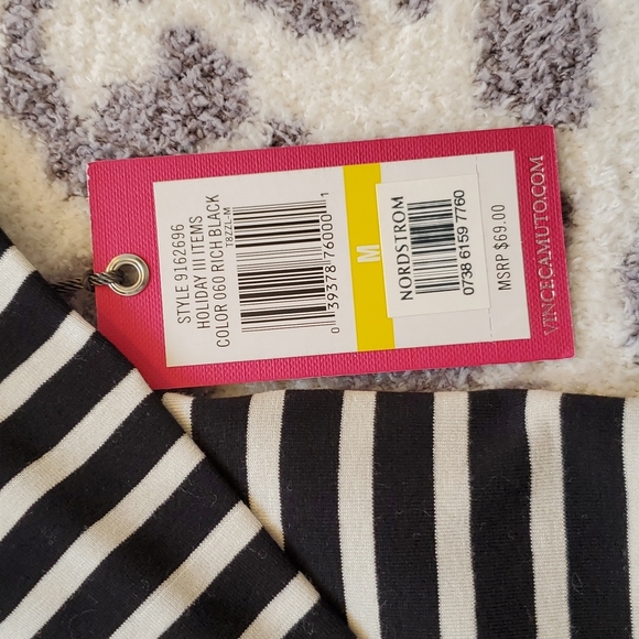 Vince Camuto Black & White Striped Peplum Shirt - Medium Size! NWT! ❤ - Picture 7 of 16